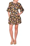 Melloday Print Poplin Babydoll Dress In Multi