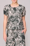 Melloday Print Puff Sleeve Top