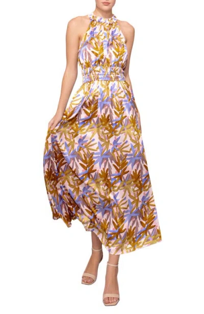 Melloday Print Ruffle Sleeveless Maxi Dress In Multi