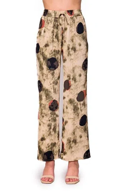 Melloday Print Satin Pull-on Pants