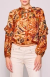Melloday Print Woven Top In Multi