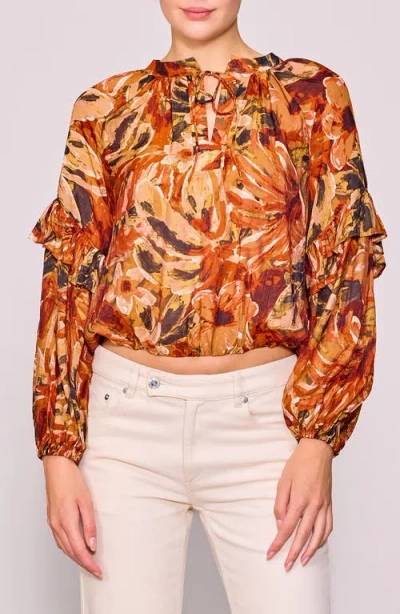Melloday Print Woven Top In Multi