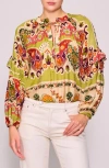 Melloday Print Woven Top In Multi