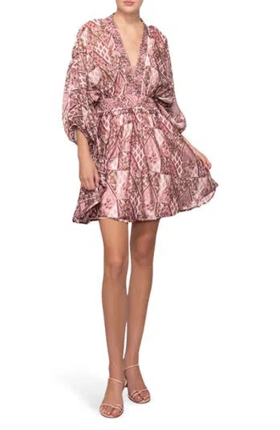 Melloday Printed Smocked Dress In Multi