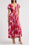 Melloday Printed Smocked Waist Maxi Sundress