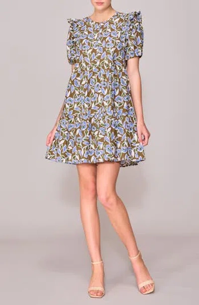 Melloday Puff Sleeve Babydoll Minidress