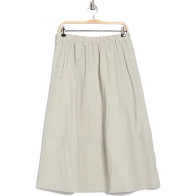 Melloday Pull-on Midi Skirt In Pale Grey