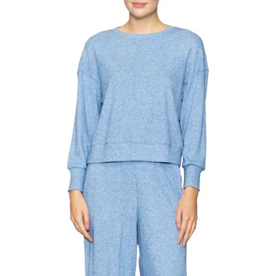 Melloday Relaxed Rib Top In Blue