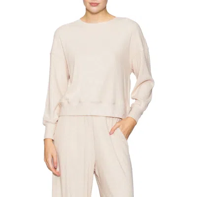 Melloday Relaxed Rib Top In Neutral