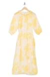 Melloday Ruffle Neck Maxi Dress In Yellow