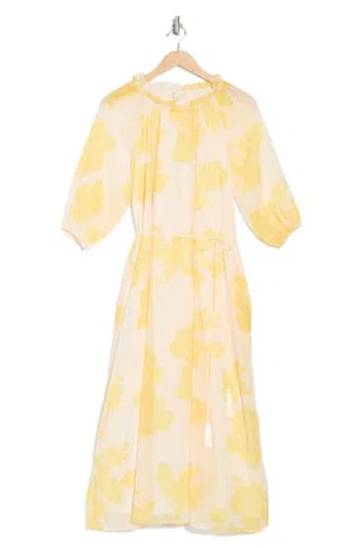 Melloday Ruffle Neck Maxi Dress In Yellow