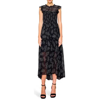 Melloday Ruffle Sleeveless Fit & Flare Chiffon Maxi Dress