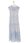 Melloday Ruffle Tiered Maxi Dress In Blue