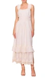 Melloday Ruffle Tiered Maxi Sundress In White