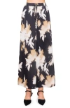 Melloday Satin Wide Leg Pants In Abstract Floral