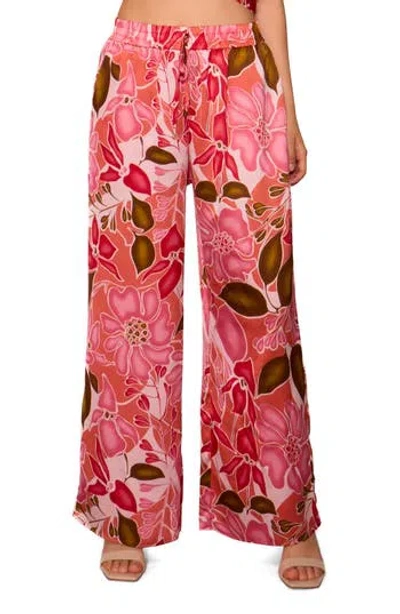 Melloday Satin Wide Leg Pants In Multi