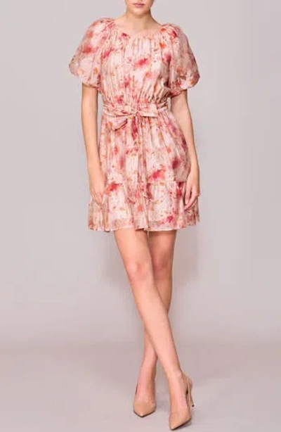 Melloday Scoop Neck Bubble Sleeve Minidress