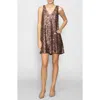 Melloday Sequin Shift Minidress In Brown