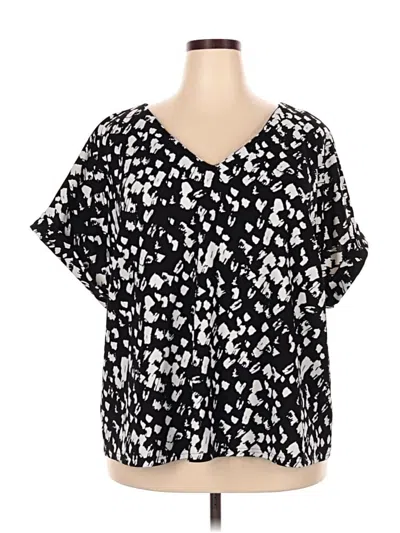 Pre-owned Melloday Short Sleeve Blouse In Black