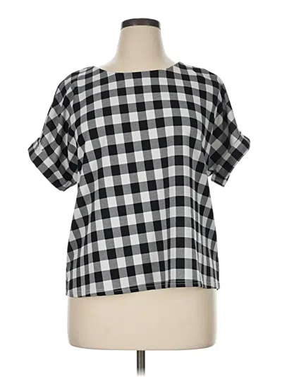 Pre-owned Melloday Short Sleeve Blouse In Black