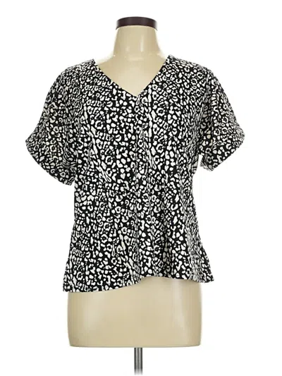 Pre-owned Melloday Short Sleeve Blouse In Black