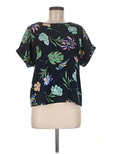 Pre-owned Melloday Short Sleeve Blouse In Black