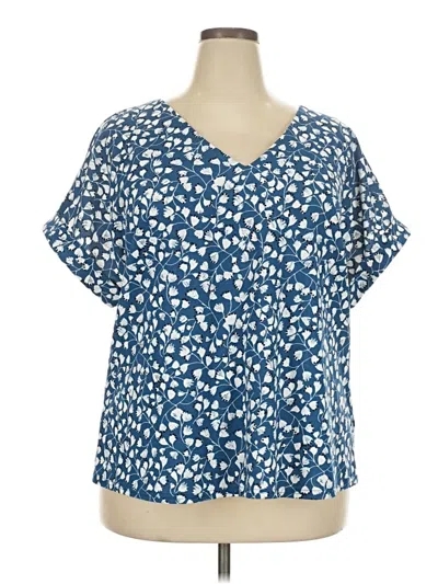 Pre-owned Melloday Short Sleeve Blouse In Blue