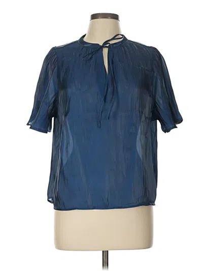 Pre-owned Melloday Short Sleeve Blouse In Blue