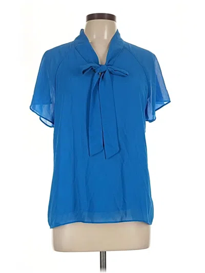 Pre-owned Melloday Short Sleeve Blouse In Blue