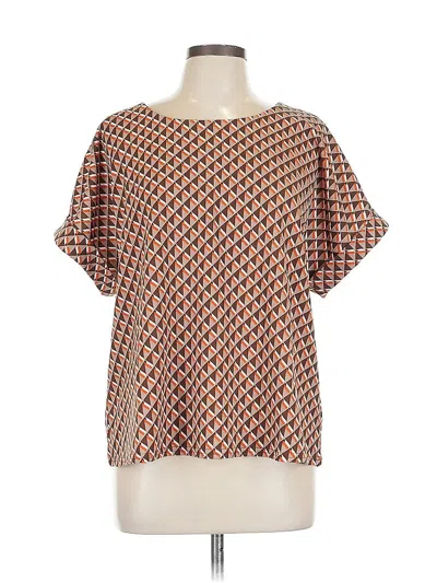 Pre-owned Melloday Short Sleeve Blouse In Brown