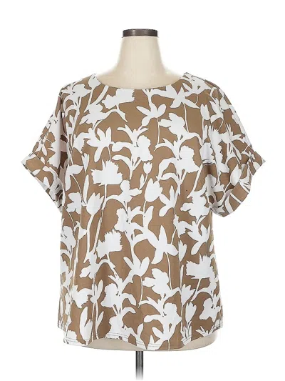 Pre-owned Melloday Short Sleeve Blouse In Brown