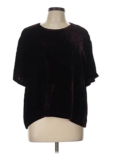 Pre-owned Melloday Short Sleeve Blouse In Burgundy