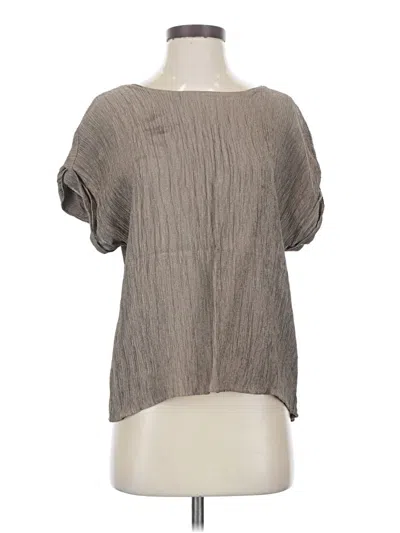 Pre-owned Melloday Short Sleeve Blouse In Gray
