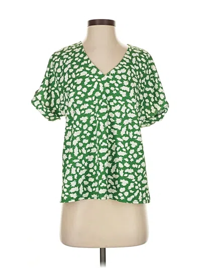 Pre-owned Melloday Short Sleeve Blouse In Green