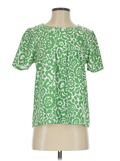 Pre-owned Melloday Short Sleeve Blouse In Green