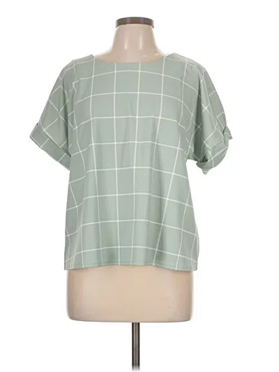 Pre-owned Melloday Short Sleeve Blouse In Green