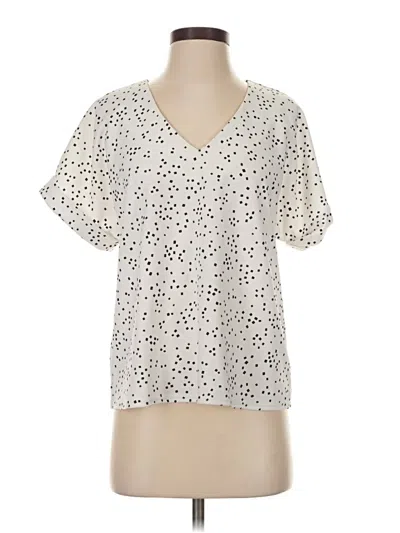 Pre-owned Melloday Short Sleeve Blouse In Ivory