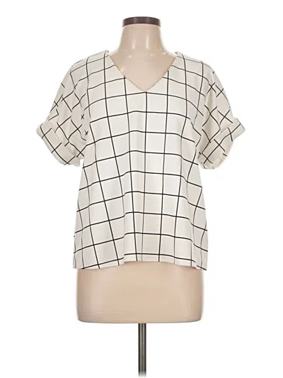 Pre-owned Melloday Short Sleeve Blouse In Ivory