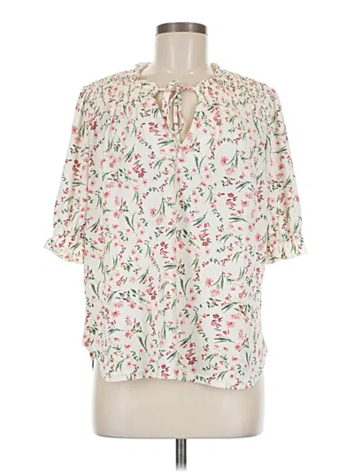 Pre-owned Melloday Short Sleeve Blouse In Ivory