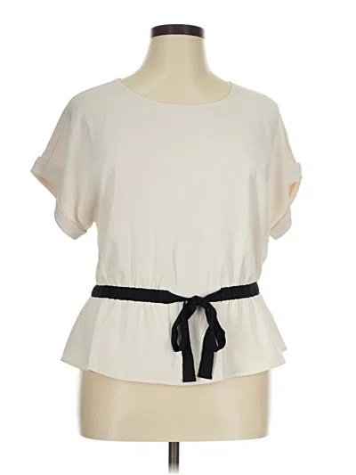 Pre-owned Melloday Short Sleeve Blouse In Ivory