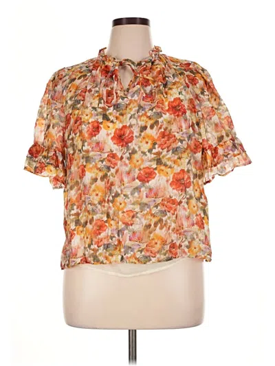 Pre-owned Melloday Short Sleeve Blouse In Orange
