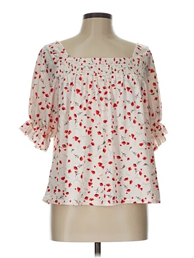 Pre-owned Melloday Short Sleeve Blouse In Red