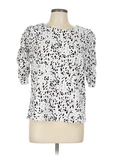 Pre-owned Melloday Short Sleeve Blouse In Silver