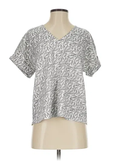 Pre-owned Melloday Short Sleeve Blouse In Silver