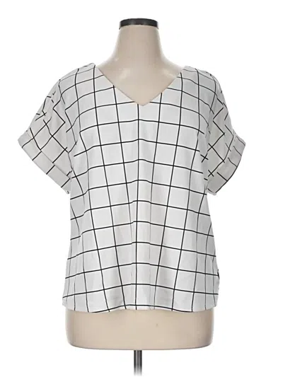 Pre-owned Melloday Short Sleeve Blouse In Silver