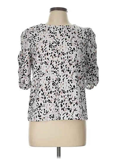 Pre-owned Melloday Short Sleeve Blouse In Silver