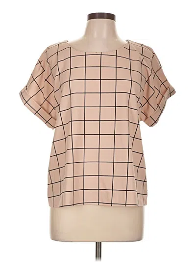 Pre-owned Melloday Short Sleeve Blouse In Tan