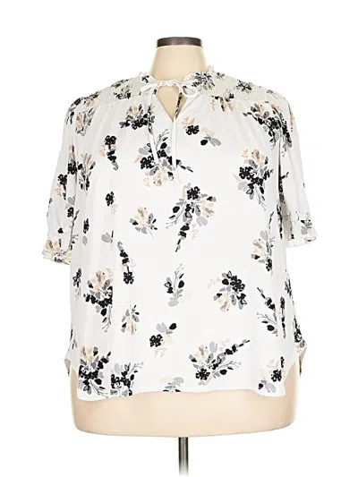 Pre-owned Melloday Short Sleeve Blouse In White