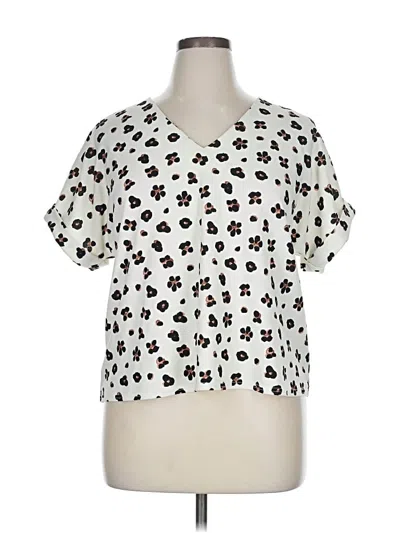 Pre-owned Melloday Short Sleeve Blouse In White