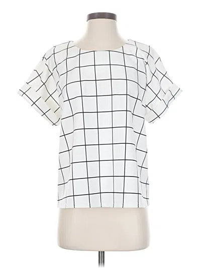 Pre-owned Melloday Short Sleeve Blouse In White